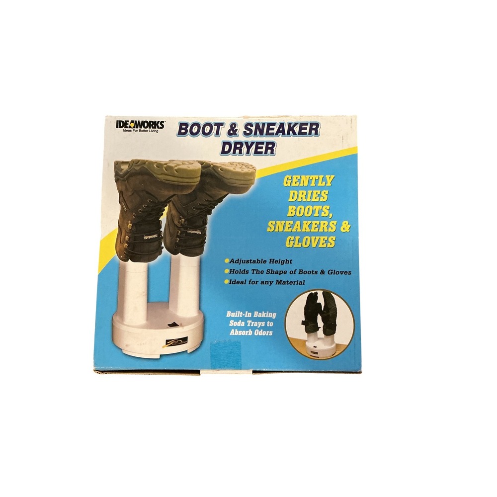 Ideaworks Boot & Sneaker Dryer White Adjustable Height with Odor Trays